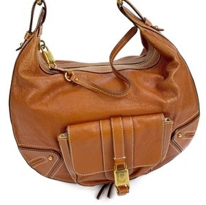 Marc Jacobs Leather Courtney Sienna Expandable Hobo Handbag